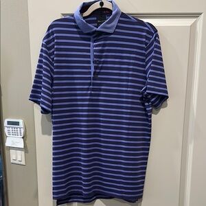 Men's new with tags Greyson Savannah polo. Size medium. Navy and blue striped